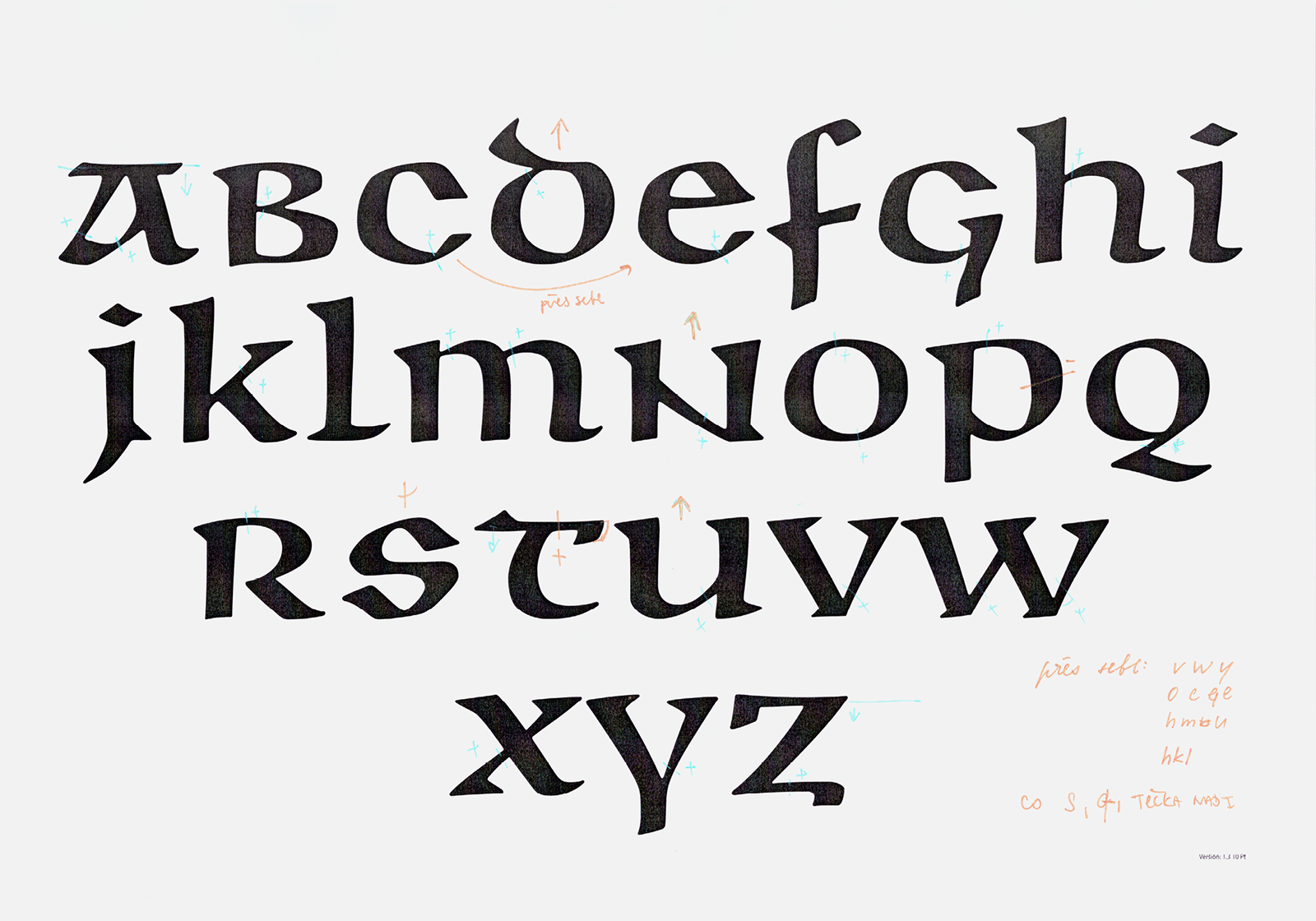 A series of corrections to the Unciála typeface carried out on the authentic version.